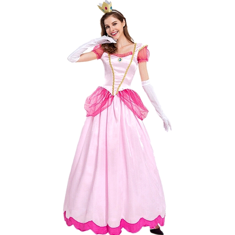 Elegant Pink Gown with Crown